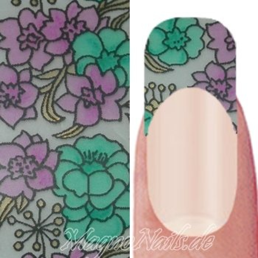 Nail Art Transfer Folie 1,5m - Nail Foil - Paradise Flowers Nailart Nails Nägel Schmuck TransferFolie Nagelfolie Nageldesign