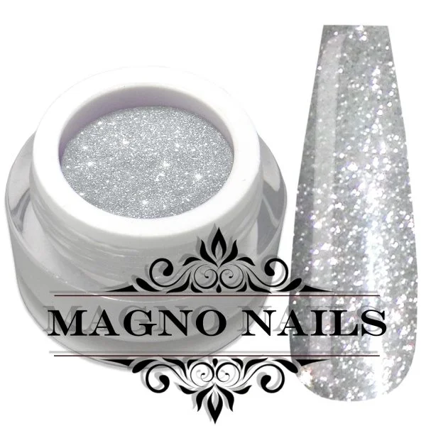 UV Gel - 856 - Glitter Gel Silver fine Nails Nagelgel Nögel Nail Glitzer