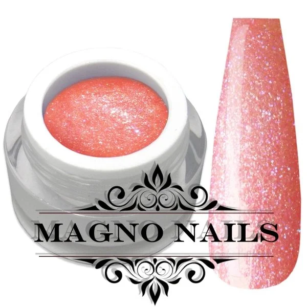 Pfirisch Coral Glitter Gel Glitzer mit Blau Schimmer