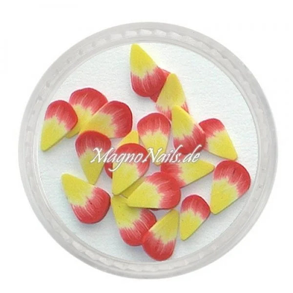 Einlegemotive - Fimo Shapes - Blüte rot-gelb Nail Art Nails Nagel Nögel Nailart
