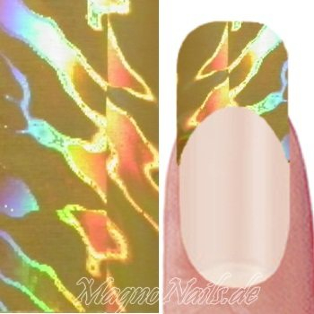 Nail Art Transfer Folie 0,45m - Nail Foil - Gold Zickzack Nailart Nails Nägel Schmuck TransferFolie Nagelfolie Nageldesign