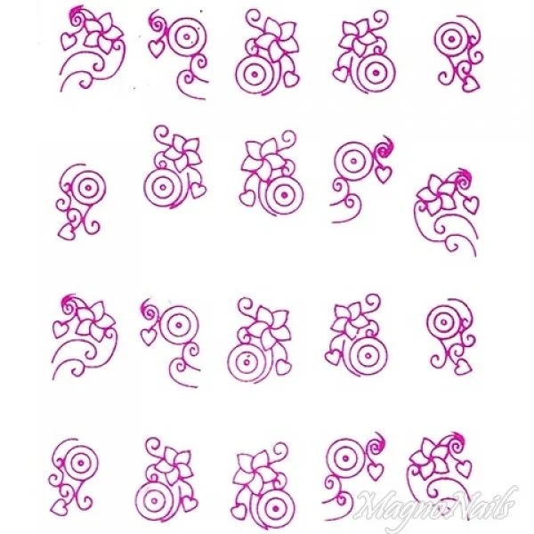 2D Nail Art One Stoke Sticker