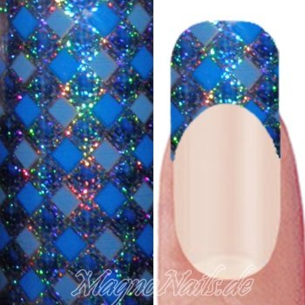 Nail Art Transfer Folie 1,5m - Nail Foil -  Caro Blue Nailart Nails Nägel Schmuck TransferFolie Nagelfolie Nageldesign