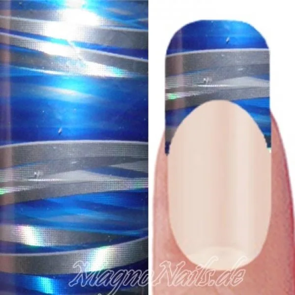 Nail Art Transfer Folie 1,5m - Nail Foil - Design Blue Nagelfolie Nageldesign Folie Tranferfolie Nailart