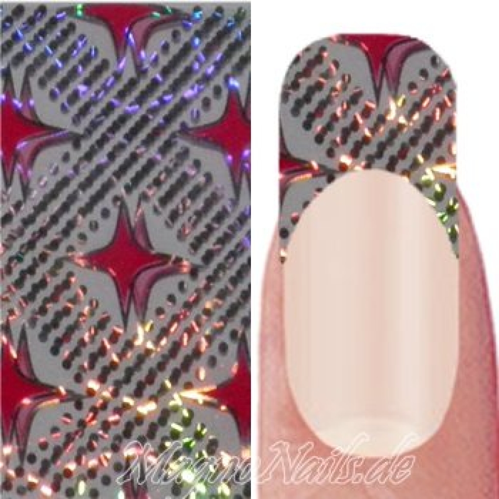 Nail Art Transfer Folie 1,5m - Nail Foil - Red Stars Nagelfolie Nageldesign Folie Tranferfolie Nailart