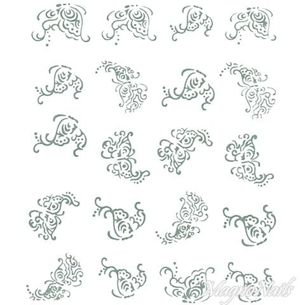 2D Nail Art One Stoke Sticker