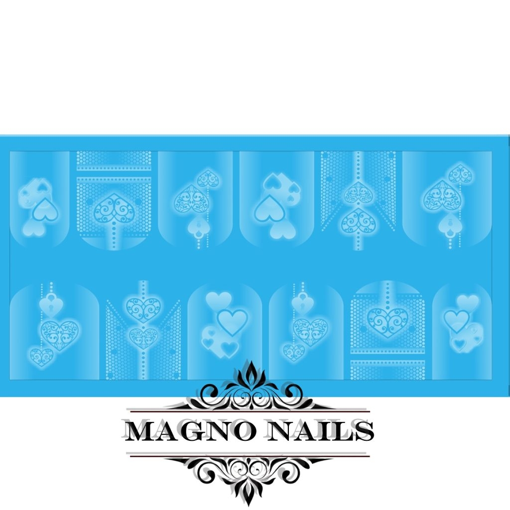 Nail Art Water Airbrush Sticker Herzen Wasser Tattos 
