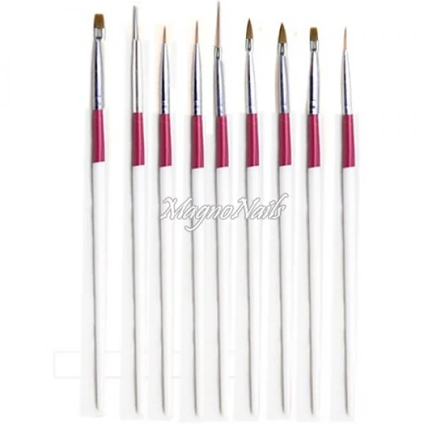 Nail Art Pinsel Set 9-Teilig Nagelpinsel Nägel Nagelstudio Zubehör Günstig Schnäppchen