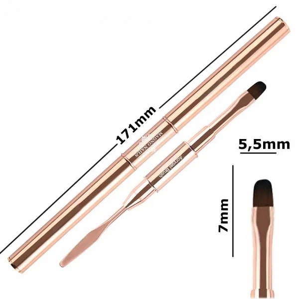 2 in 1 Designer Modellage Gel Pinsel mit Spatel rosegold Nageldesign Nägel Nail