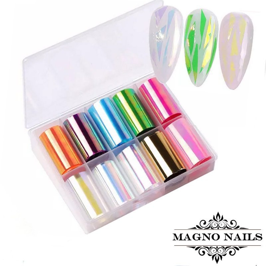 Nail Art Aurora Folien Set  - Broken Glass Nägel Nail art Nailart Nageldesign Nagel