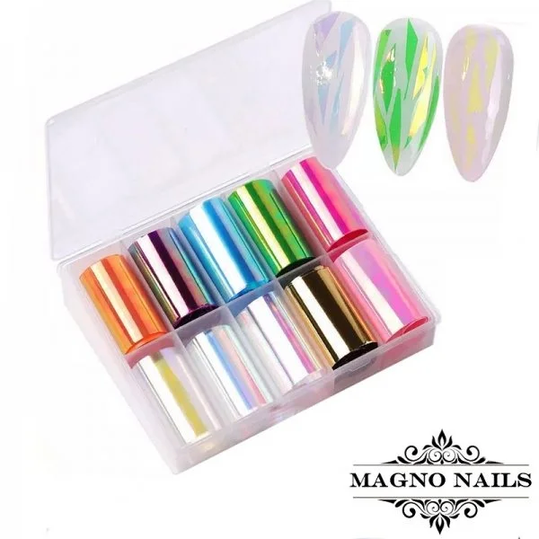 Nail Art Aurora Folien Set - Broken Glass Nägel Nail art Nailart Nageldesign Nagel