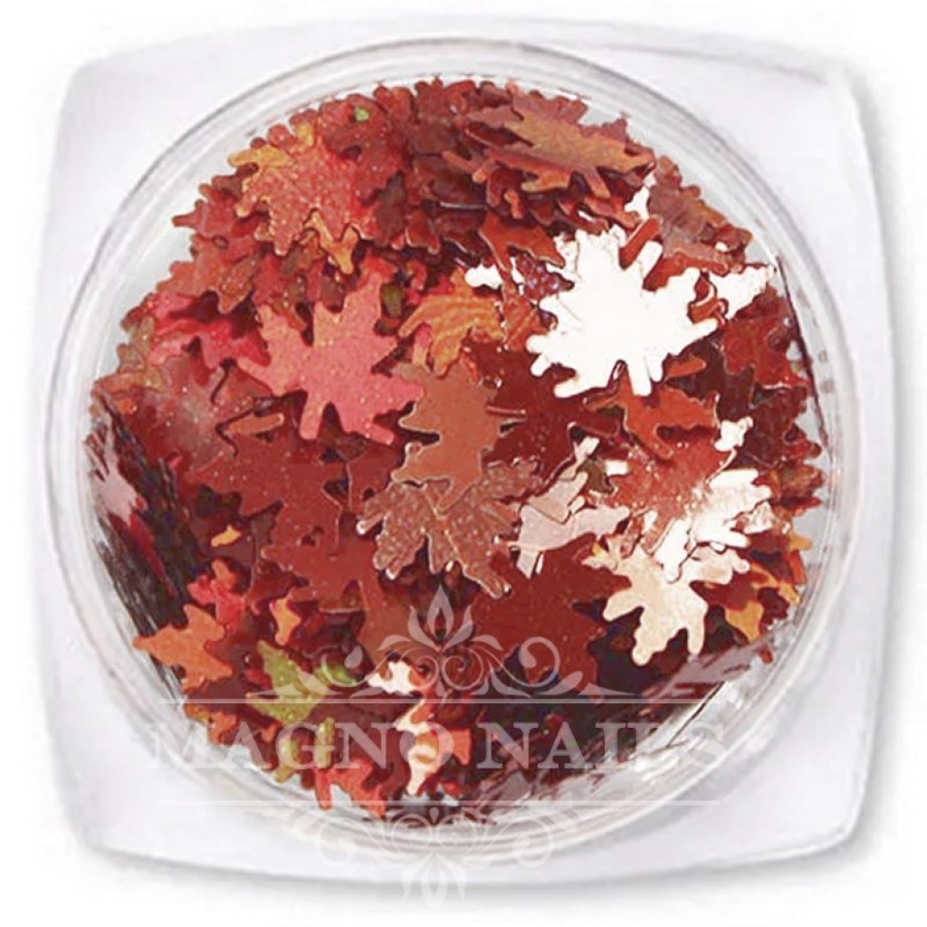 Nail Art Glitter Shapes - Herbst Blätter altrosa hologramm Nägel Nail art Nailart Nageldesign Nagel