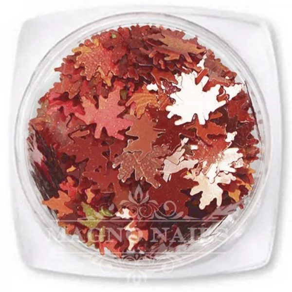 Nail Art Glitter Shapes - Herbst Blätter altrosa hologramm Nägel Nail art Nailart Nageldesign Nagel