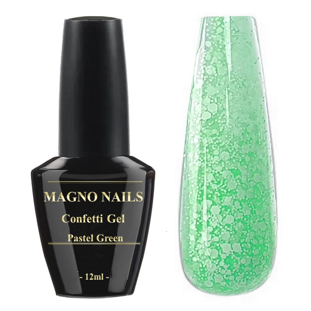 UV Gel - Confetti Gel - Pastel Green Nägel Nagelgel Dosen UV-Gel Color Gel Shellac Gellack Gel Lack Flaschen