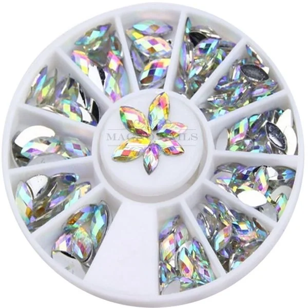 Cat Eye Strasssteine AB - Overlays in einem Rondell