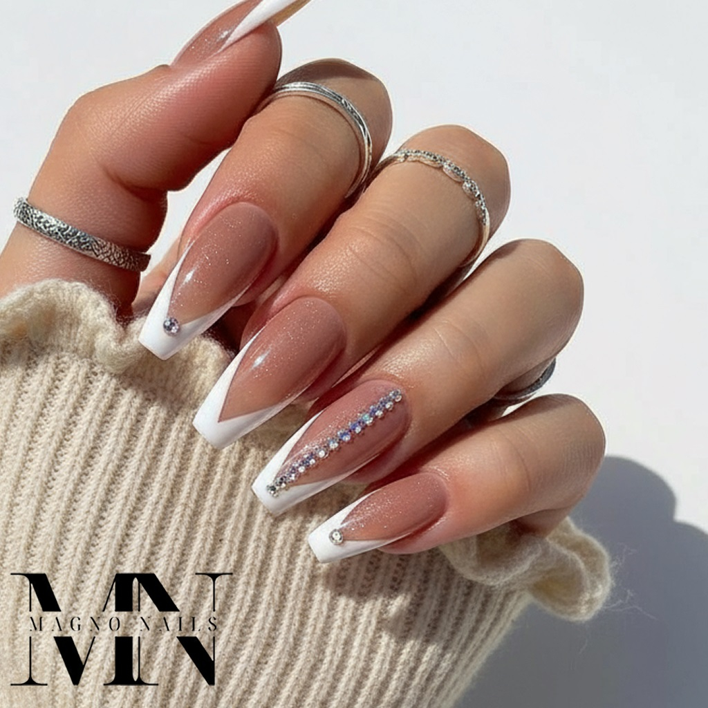 Dunkelbraune Herbst Nägel - Dark Nude Make Up French Nägel