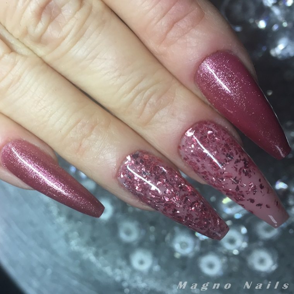 Chrome Nägel altrose  - Chrome Glow Gel - Teerose