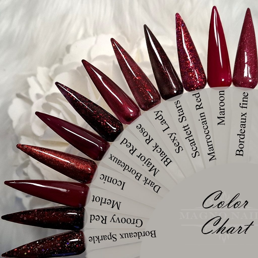 Weinrote Farbgele hochdeckend mit Glitter