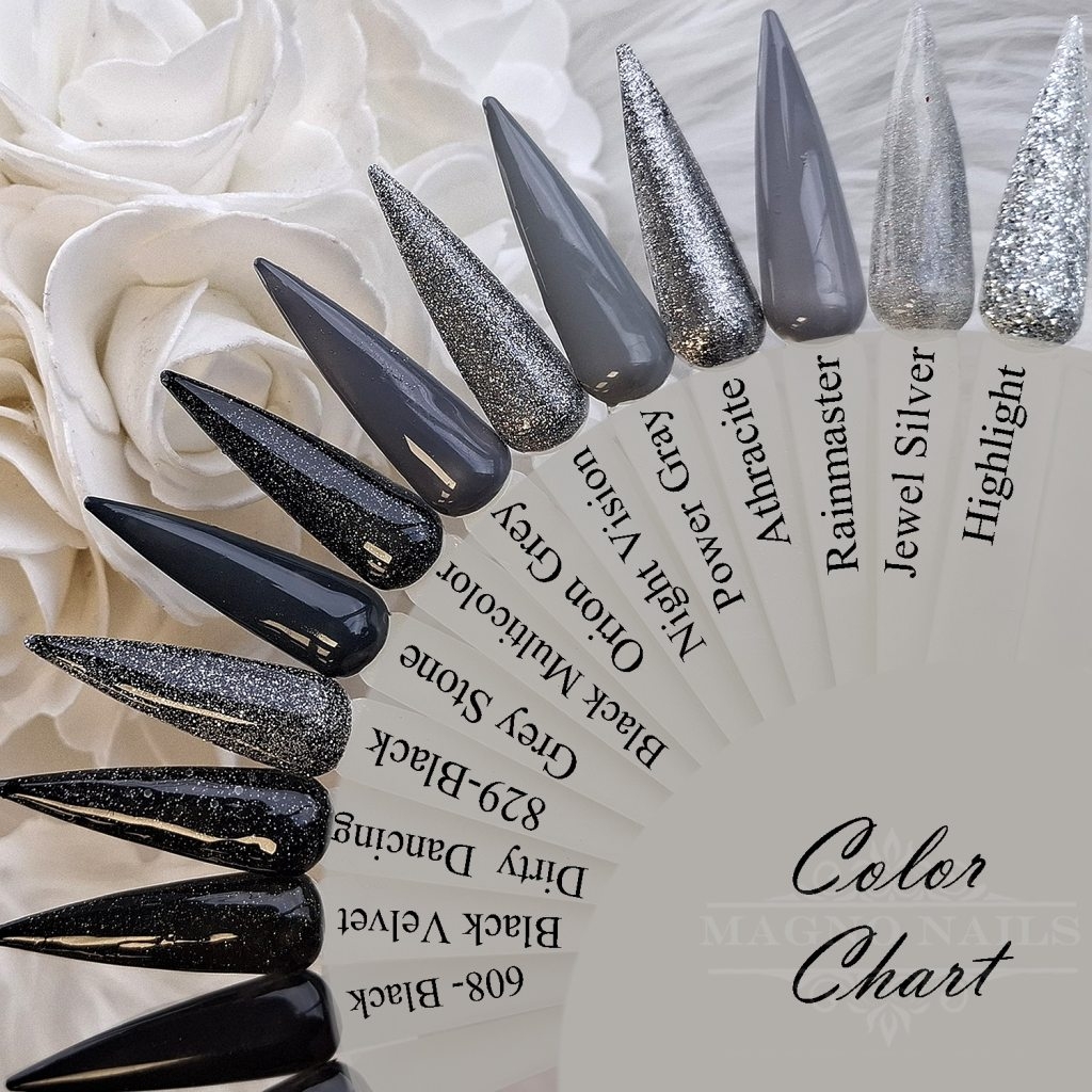 Schwarze Farbpalette - Color Chart Black Silver Designs