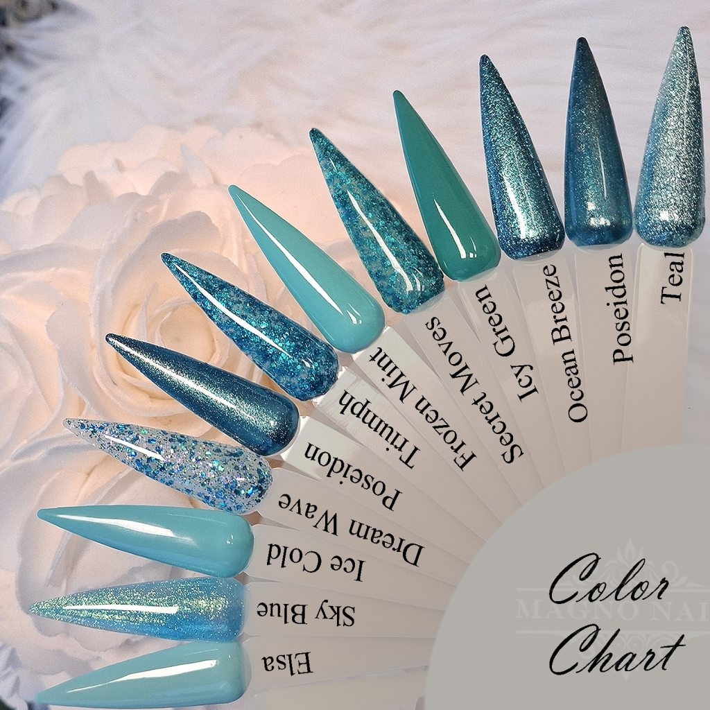 Minte Farben mit Glitzer und Chrom Farbgele