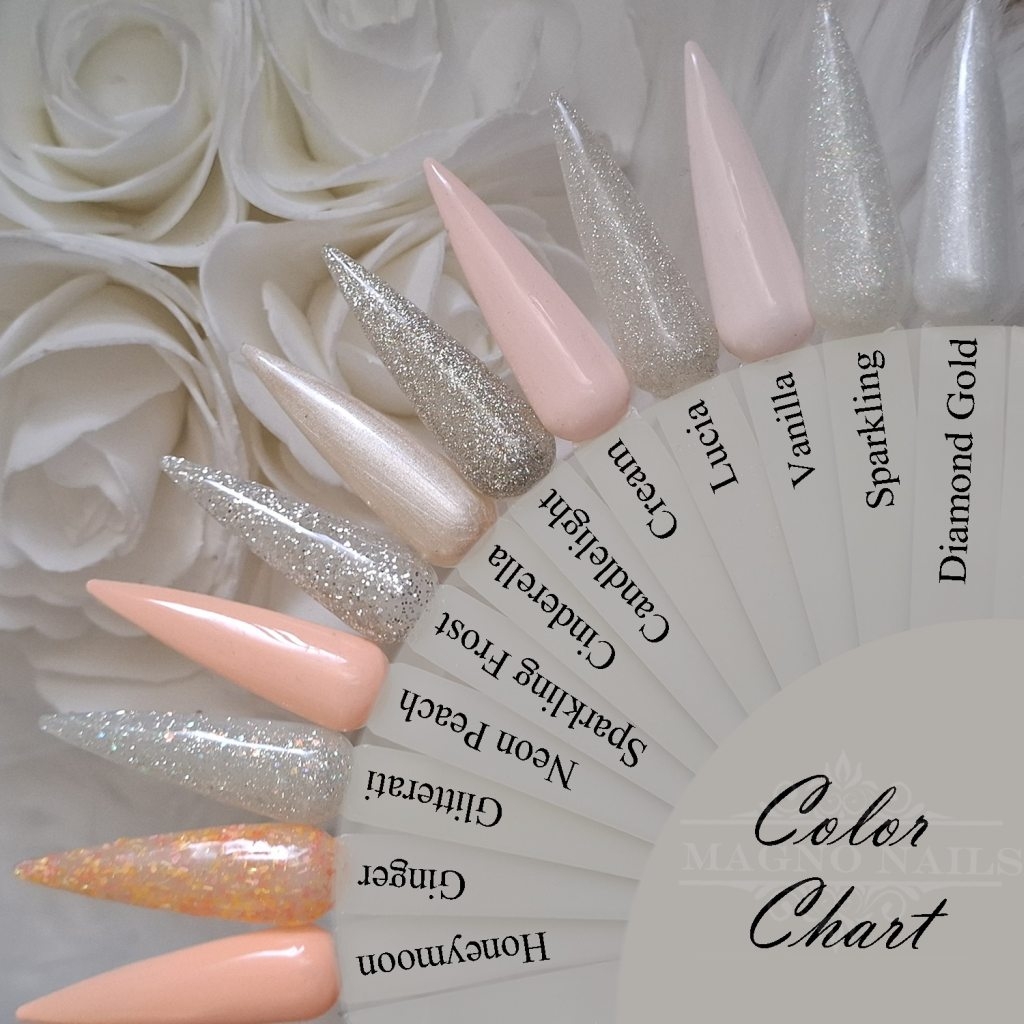 Apricot Pfirsich Weiß Glitter Glitzer Farbpalette Farbtips Nageltips Nägel Nails