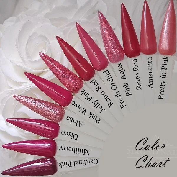 Magenta Lila Pink Farbpalette Farbtips Farbkarte Color Pops Tipfächer Glitzer Farbgele