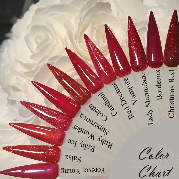 Rote Nageldesign Farben - Glitter Farbgele Nägelgele