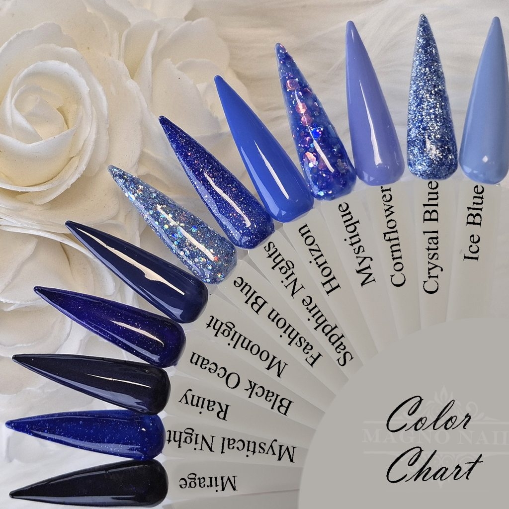Blaue Farben Irisierend mit Paletten Nageldesign