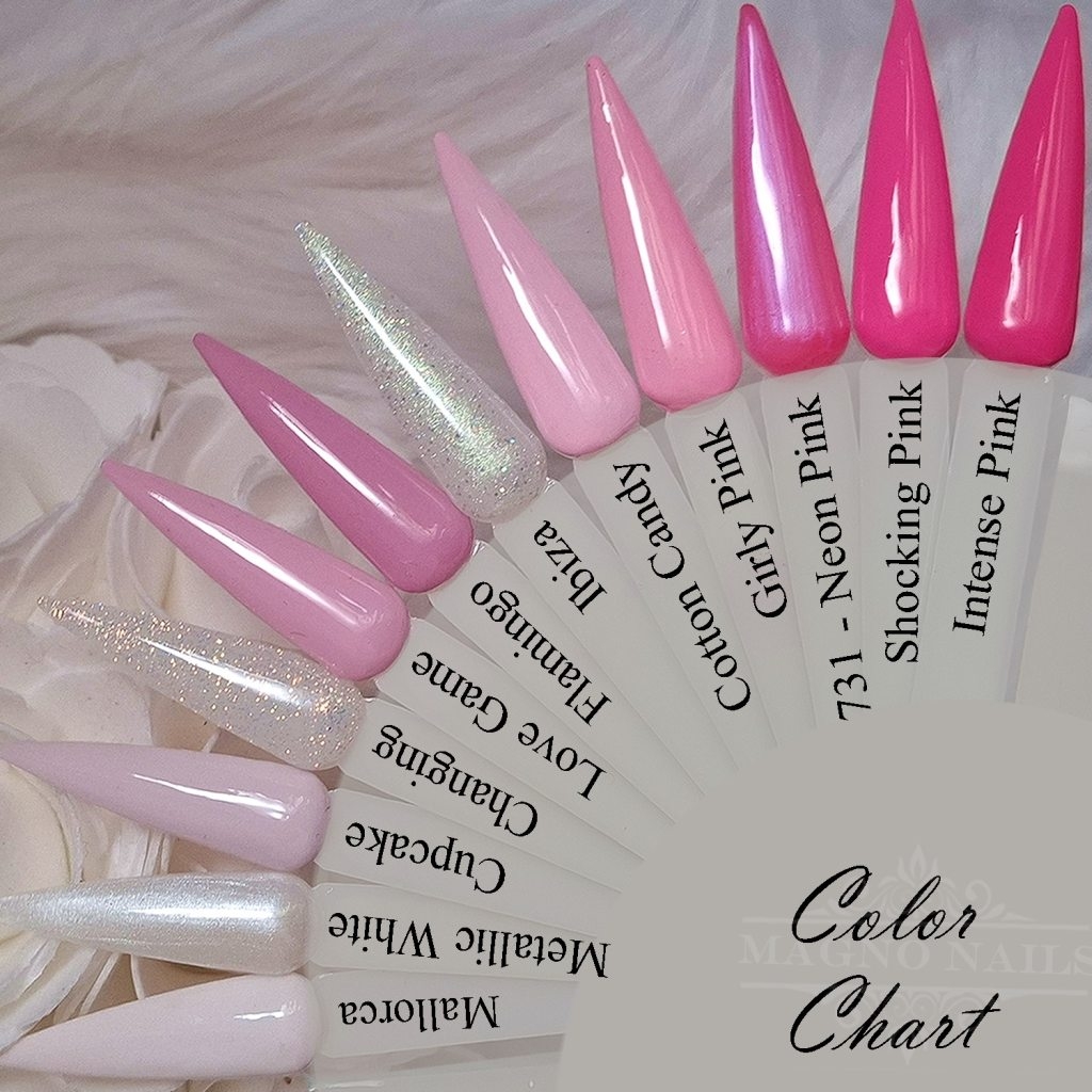 Pink Weiss Rosa Glitter Glitzer Farbpalette Farbtips Nageltips Präsentation