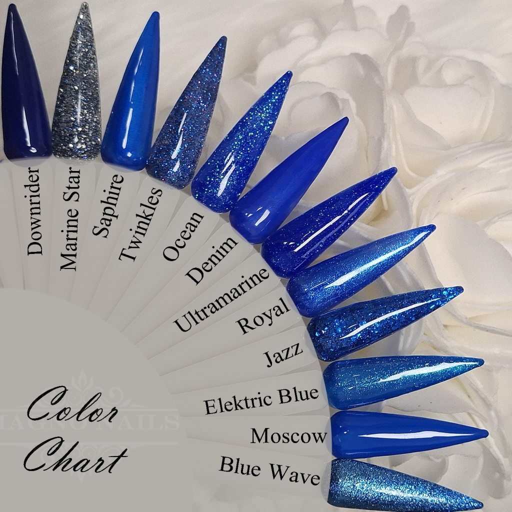 Farben in Blau - Glitter mit Pailetten und Flakes