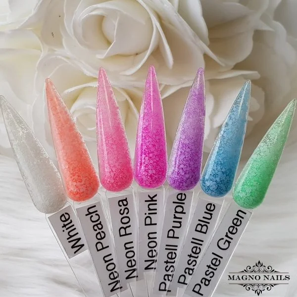 Confetti Nägel - Neon Matte Shapes Flakes Gel