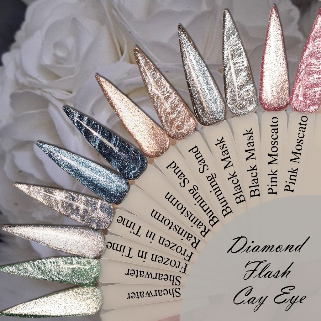 Farpalette Disco Cat Eye Catexye Gele Flakes Refkektierend Farbkarte Diamond Nageldesign Nail Nägel