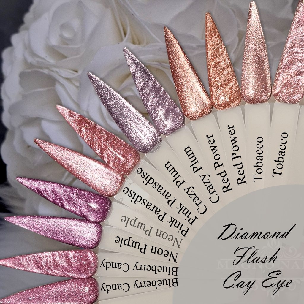 Farpalette Disco Cat Eye Catexye Gele Flakes Refkektierend Farbkarte Diamond Nageldesign Nail Nägel