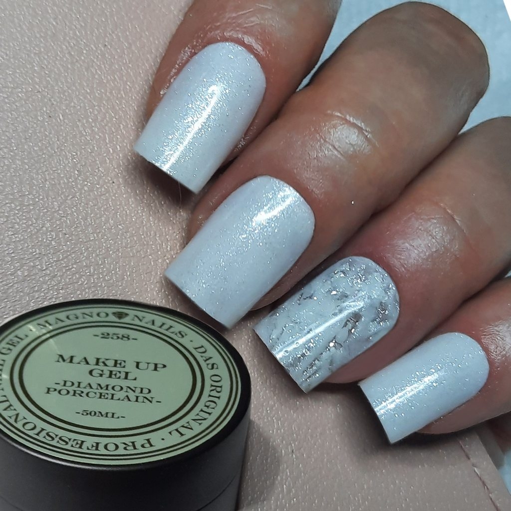 Make Up Nails - weiß mit Glitter