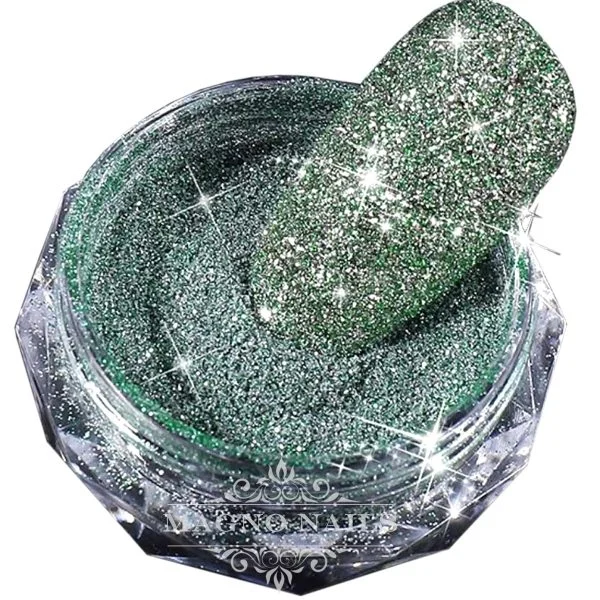 Nail Art Crystal Glam Powder - Diamond Glitter Puder - light green