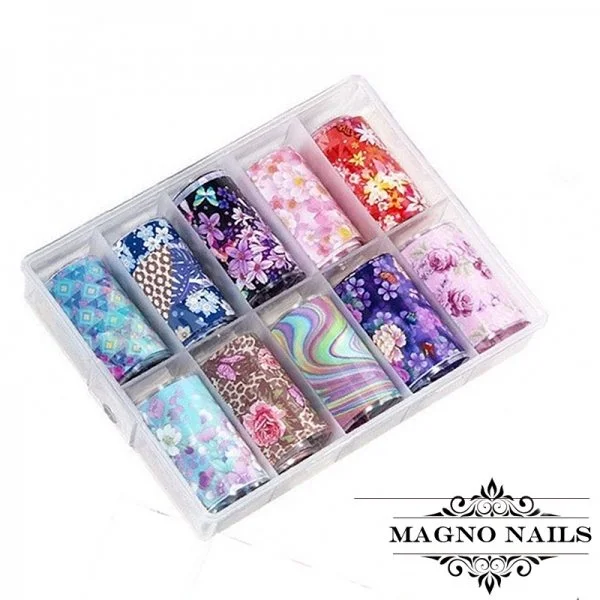 Nail Art Transfer Folien Set - Design Flowers Nagelfolie Nageldesign Folie Tranferfolie Nailart
