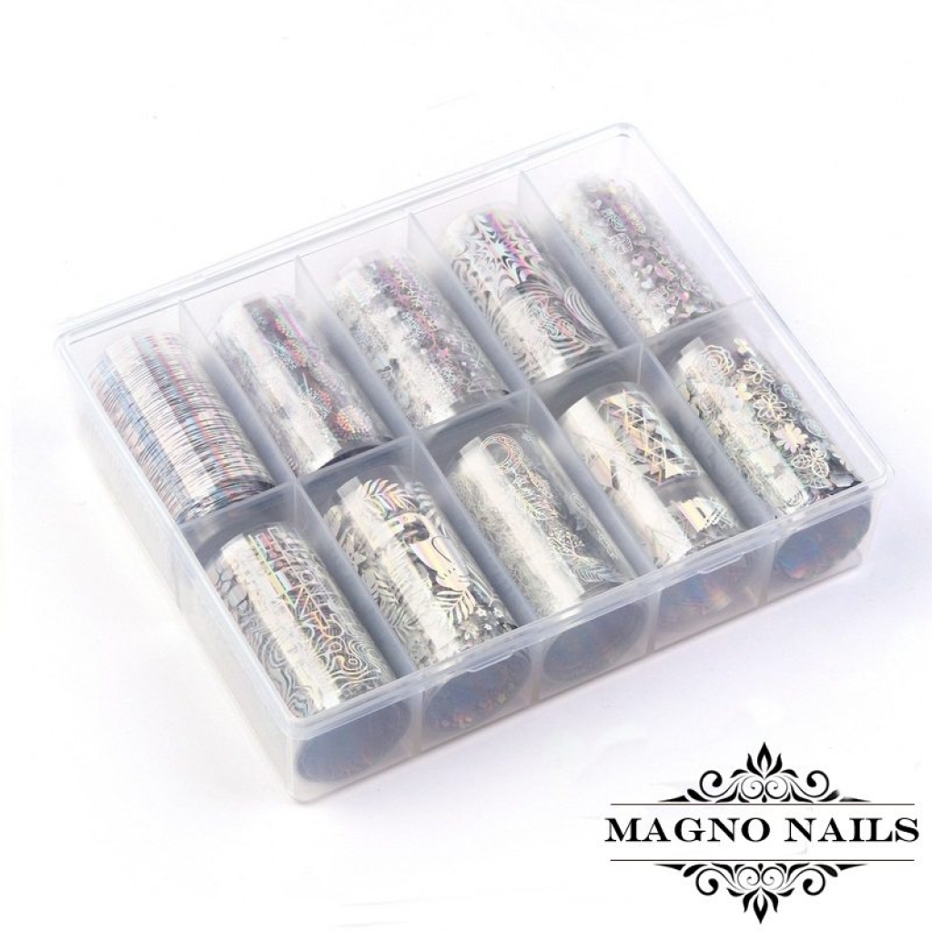 Nail Art Transfer Folien Set - Holographic Nagelfolie Nageldesign Folie Tranferfolie Nailart