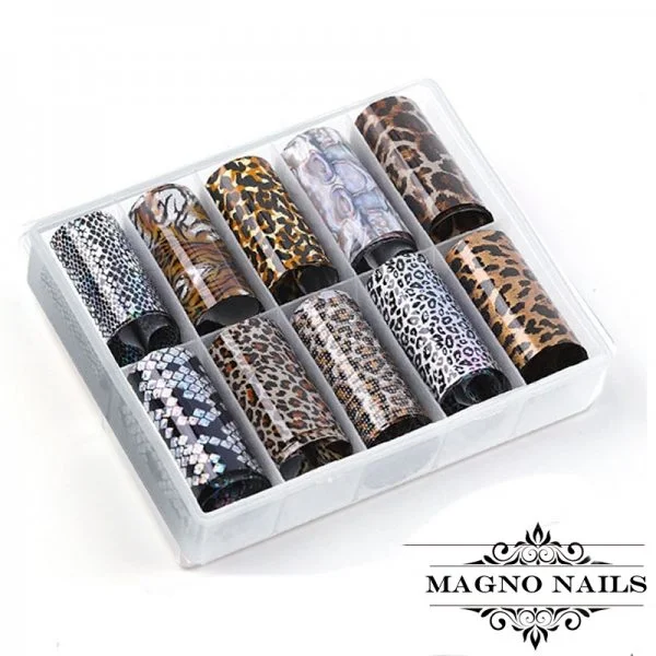 Nail Art Transfer Folien Set - Animal Print Nagelfolie Nageldesign Folie Tranferfolie Nailart