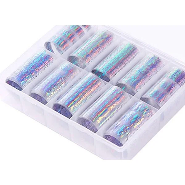 Nail Art Transfer Folien Set - Holographic Nagelfolie Nageldesign Folie Tranferfolie Nailart