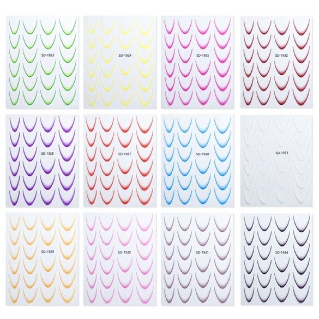 2D French Line - Ombré French Sticker alle Farben