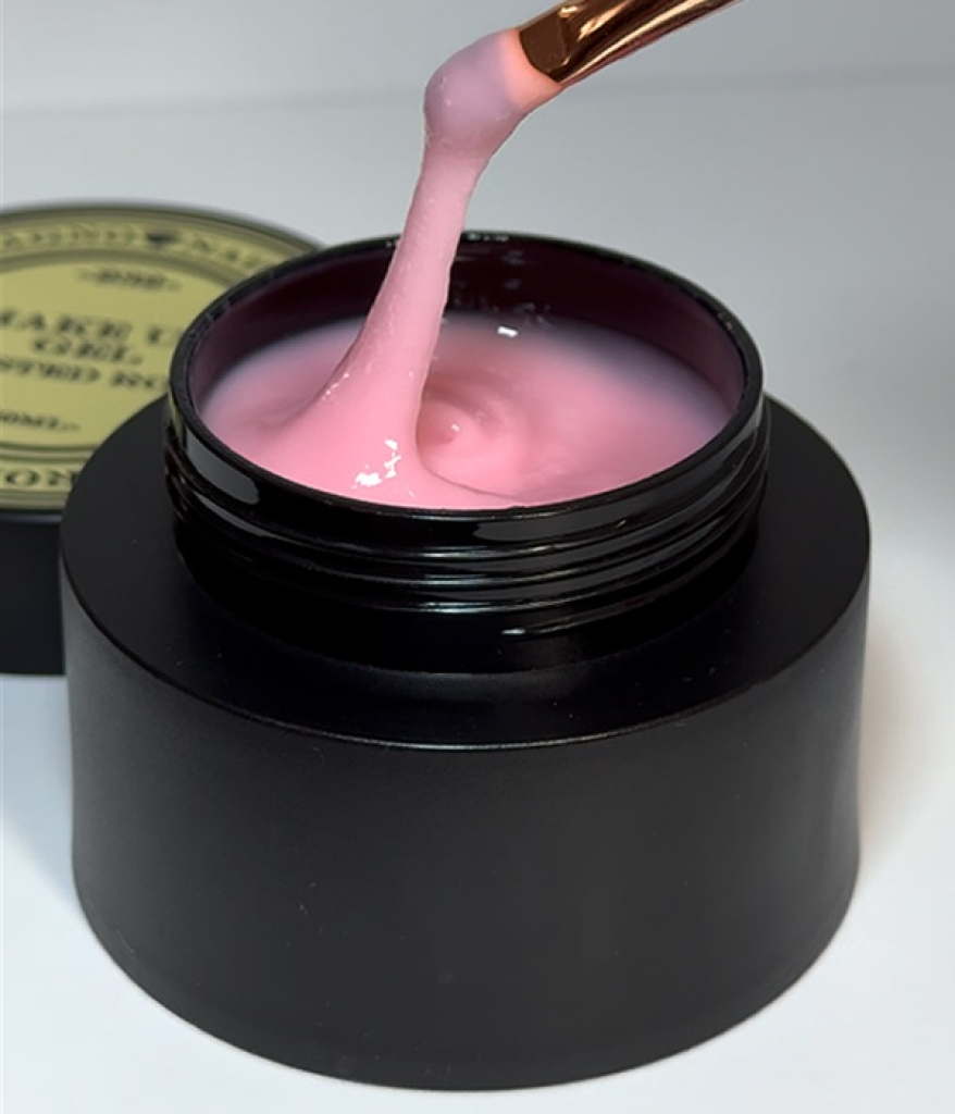 Fiberglas Make Up Gel Rosa mit Flocken aufbau