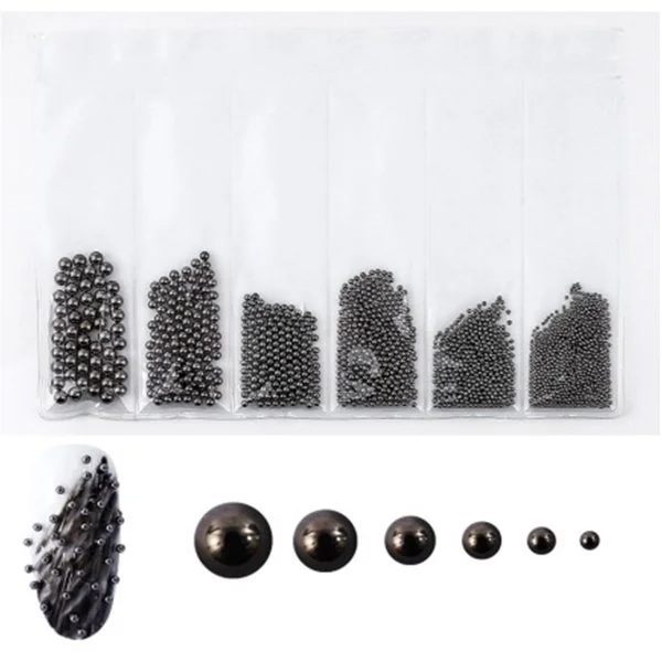 Nail Art Glasperlen - in 6 Größen schwarz Nägel Nail art Nailart Nageldesign Nagel