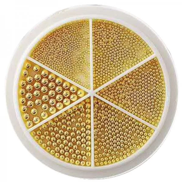 Nail Art Glasperlen - Glass Beads - in 6 Größen gold Nägel Nail art Nailart Nageldesign Nagel