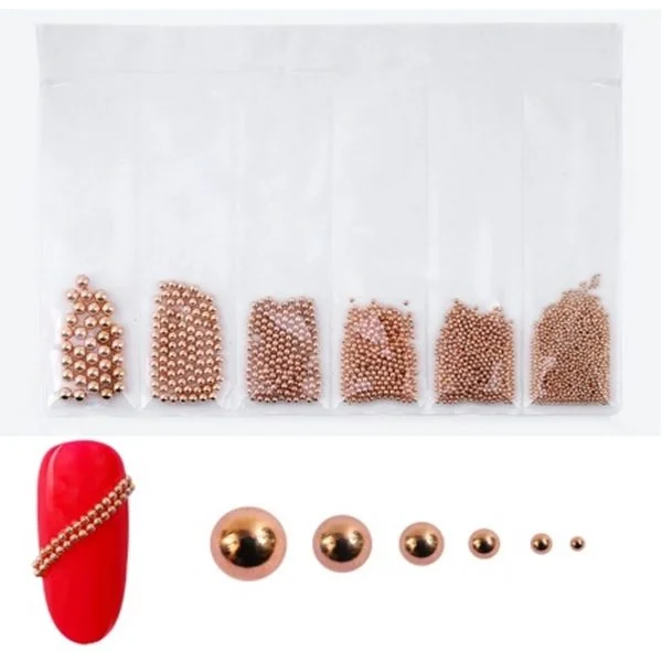 Nail Art Glasperlen - in 6 Größen rosegold Nägel Nail art Nailart Nageldesign Nagel