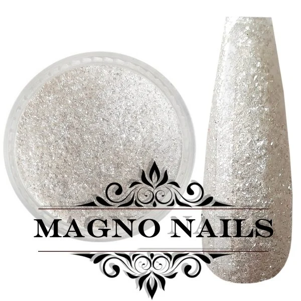 Crystal Pigment - Metallic Effekt - Satin white Nailart Nail art