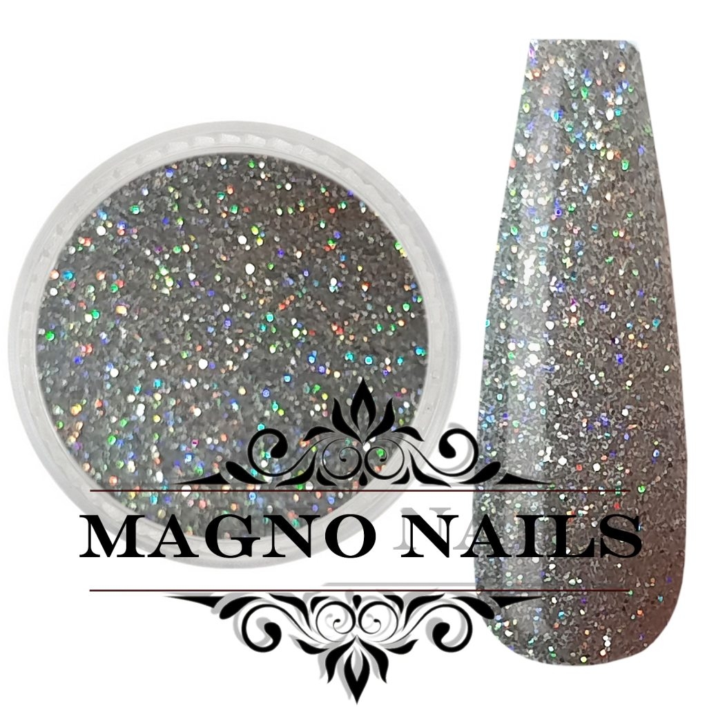 Nail Art Glitterpuder silber hologramm fein Nägel Nails Nailart Nageldesign Nagel Glitzer