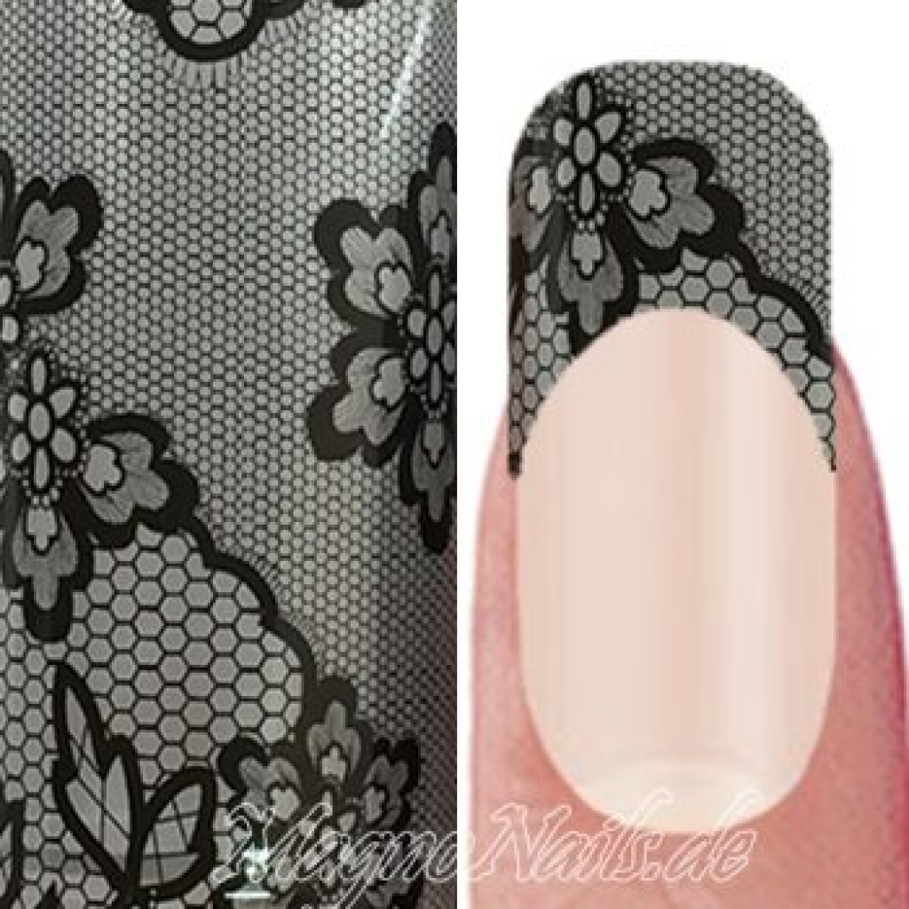 Nail Art Transfer Folie 1m - Nail Foil -  Lace Black Nagelfolie Nageldesign Folie Tranferfolie Nailart
