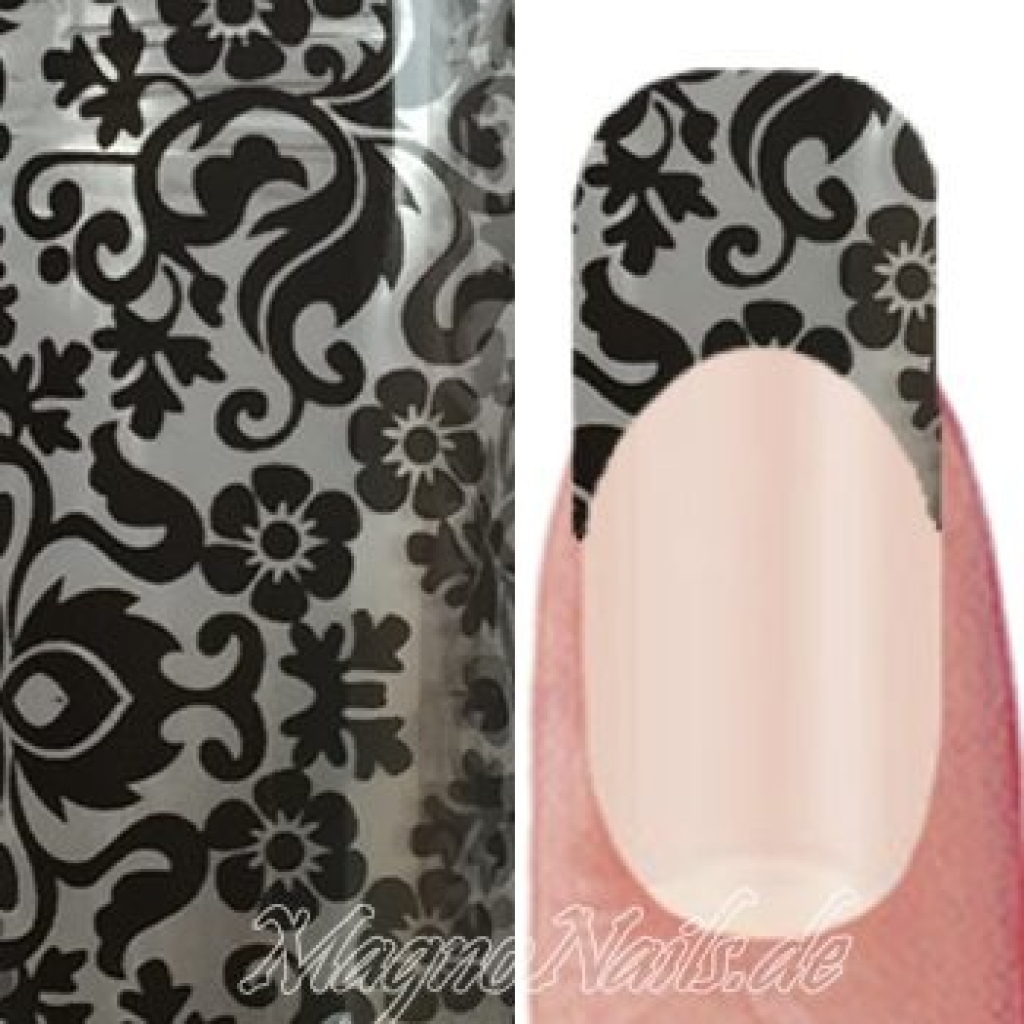 Nail Art Transfer Folie 1m - Nail Foil -  Lace Black Nagelfolie Nageldesign Folie Tranferfolie Nailart