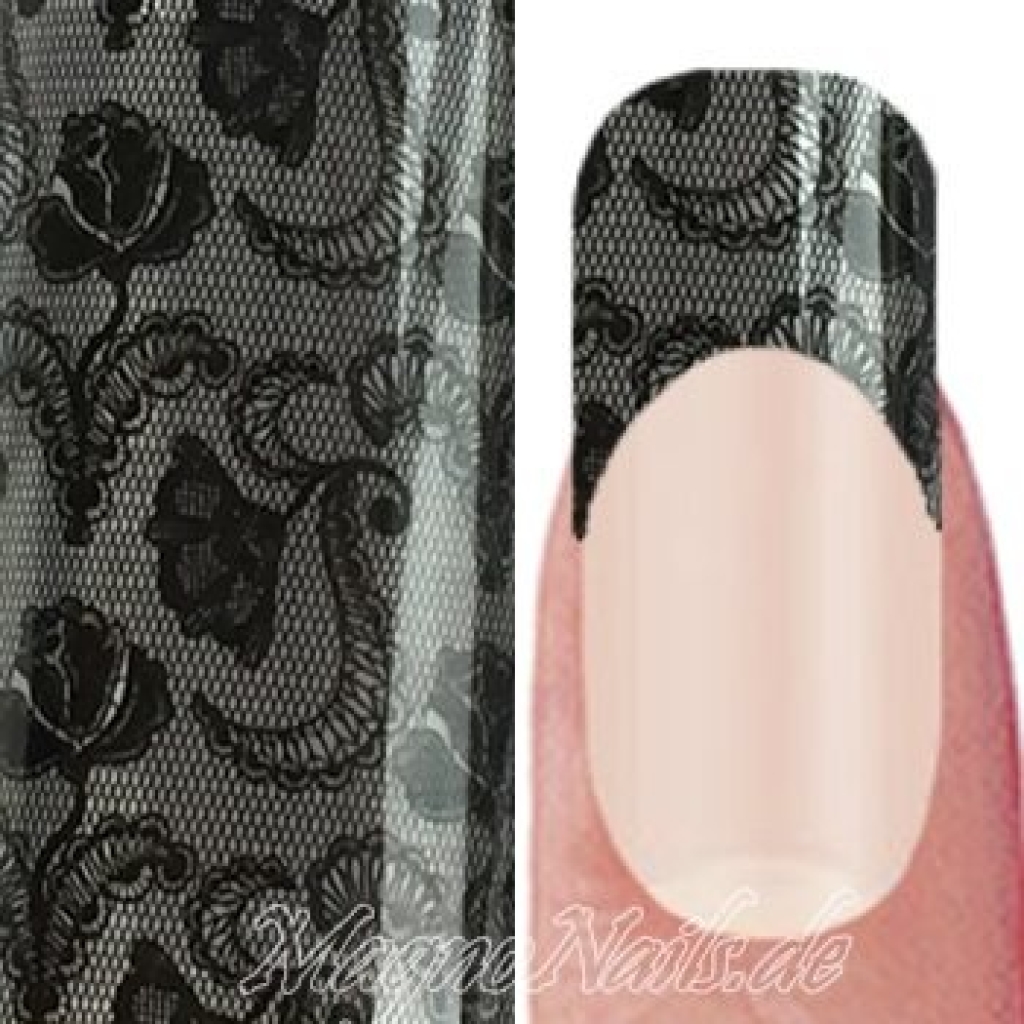 Nail Art Transfer Folie 1m - Nail Foil -  Lace Black Nagelfolie Nageldesign Folie Tranferfolie Nailart