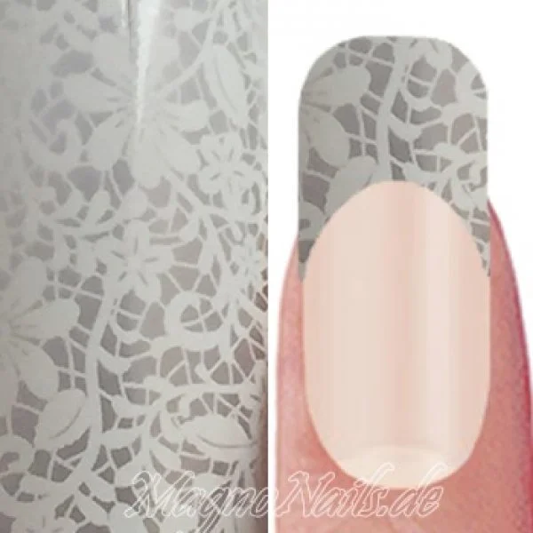 Nail Art Transfer Folie 1m - Nail Foil - Lace White Nagelfolie Nageldesign Folie Tranferfolie Nailart
